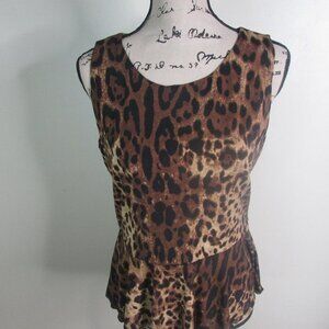 Vince Camuto Sleeveless Blouse M Animal Print